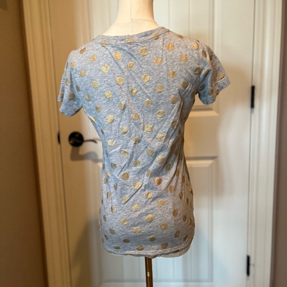 GAP Light Gray and Gold Polka Dot Tee - Picture 2 of 5